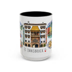 Innsbruck Illustrated Travel Mug | City Souvenir Accent Coffee Mug | 11oz 15oz Ceramic Cup