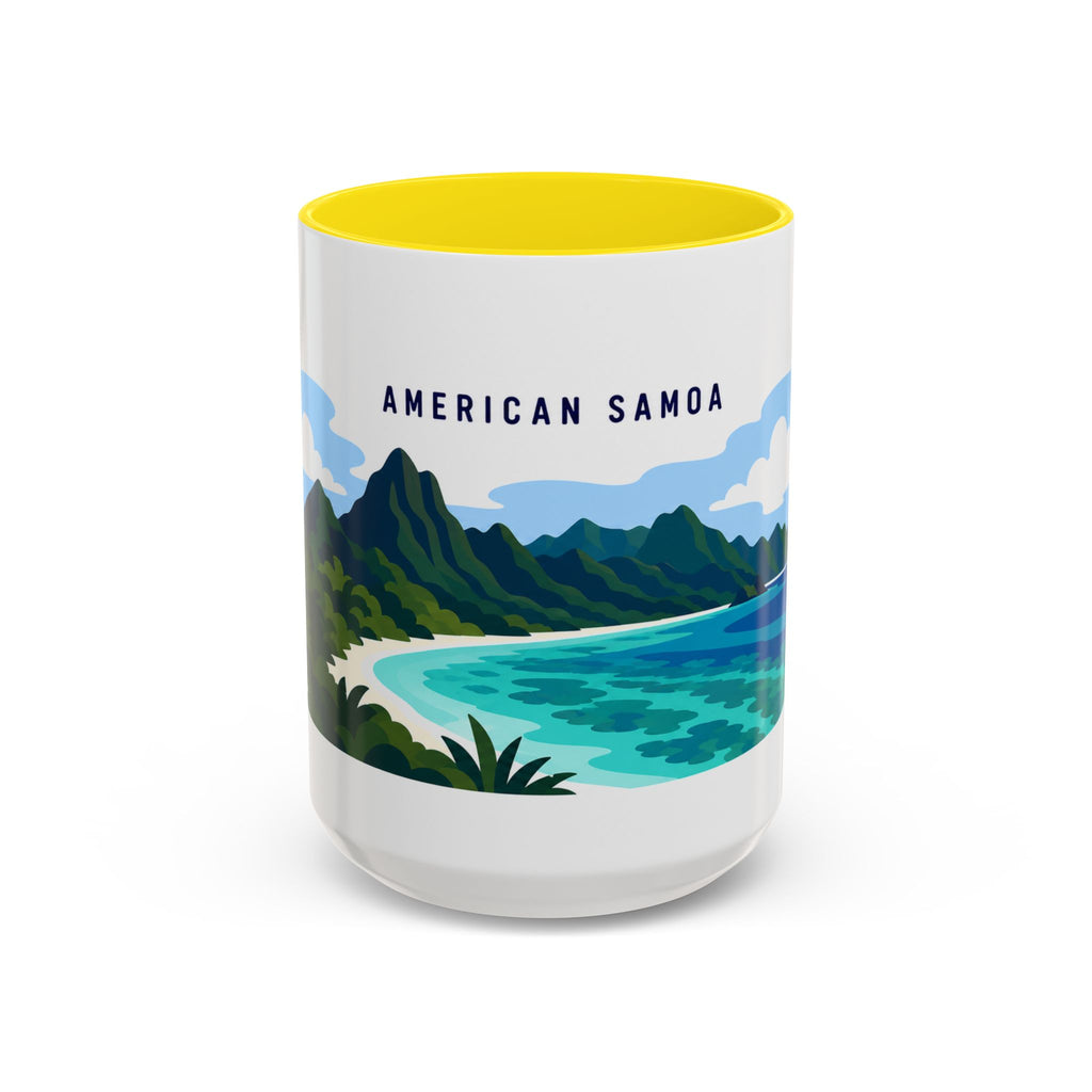 National Park of American Samoa Coffee Mug | Solid Color Block Park Souvenir | 11oz 15oz Accent Mug