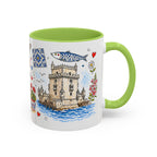 Lisbon Travel Mug | European City Souvenir Accent Coffee Mug | 11oz 15oz Ceramic Cup