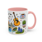 Austin Illustrated Travel Mug | City Souvenir Accent Coffee Mug | 11oz 15oz Ceramic Cup