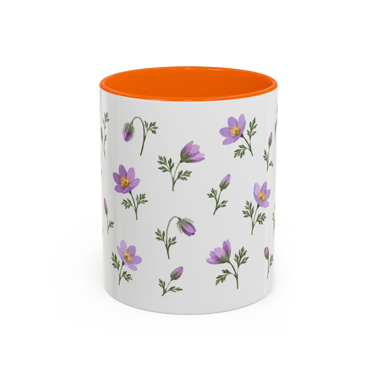 South Dakota Pasque Flower Mug, State Flower Floral Coffee Cup, 11oz Botanical Gift