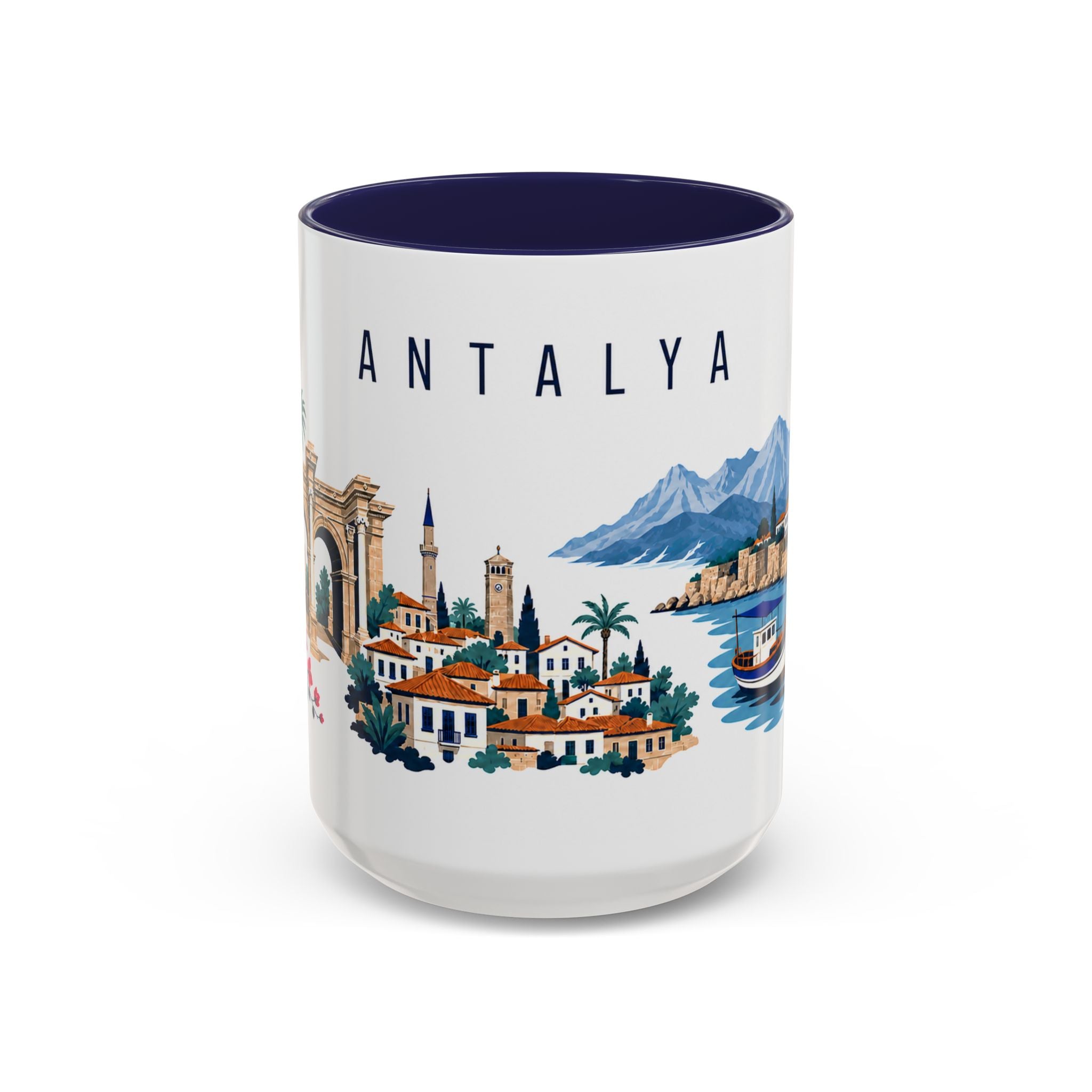 Antalya Coffee Mug | Turkey Travel Souvenir | Porcelain Decal City Gift | 11oz 15oz Accent Mug