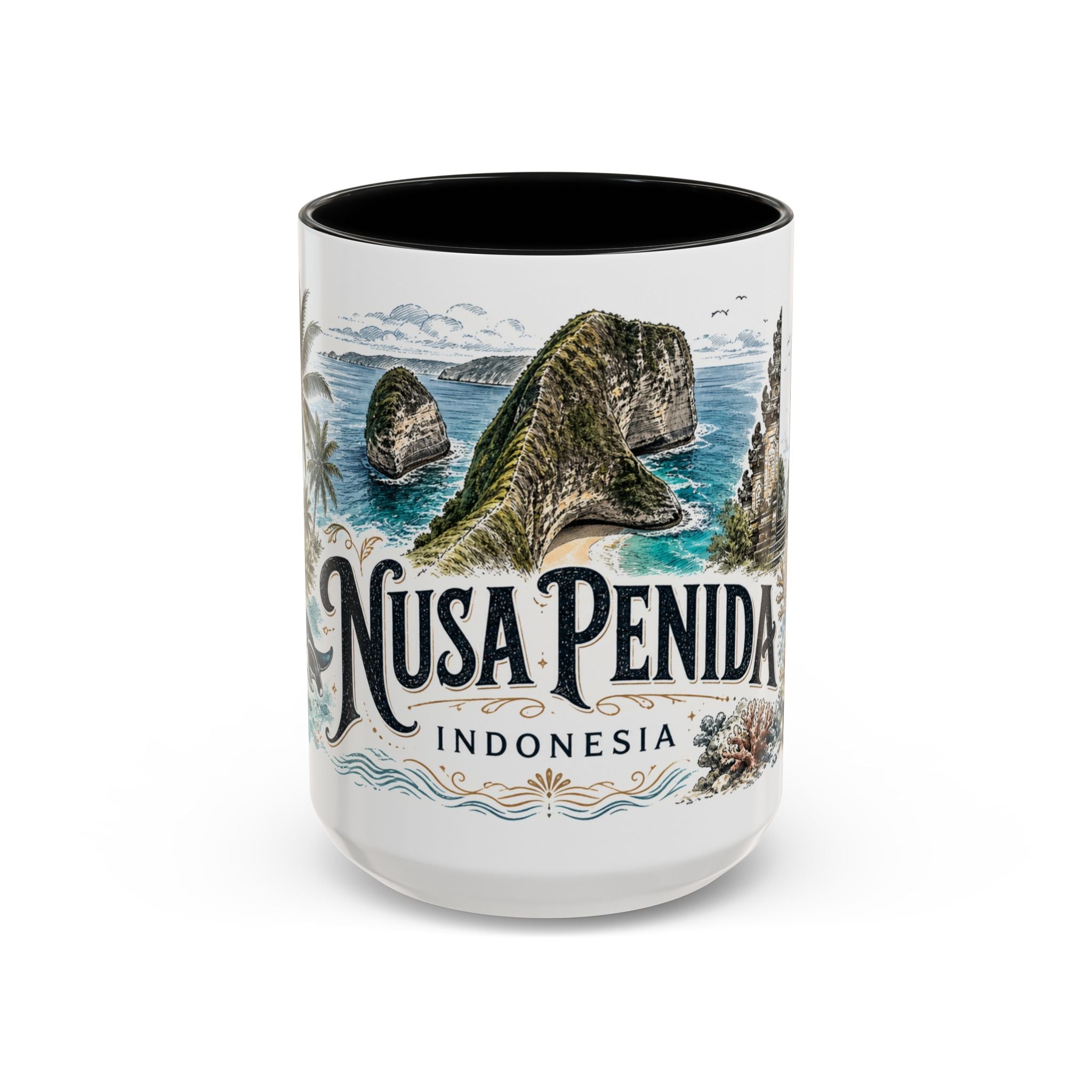 Nusa Penida Mug, Indonesia Travel Souvenir, Bucket List Gift, Accent Ceramic Coffee Mug 11oz 15oz