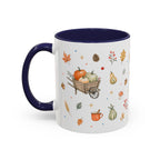 Thanksgiving Mug | Country Harvest Watercolor Gift | Pumpkin Scarecrow Accent Cup 11oz 15oz