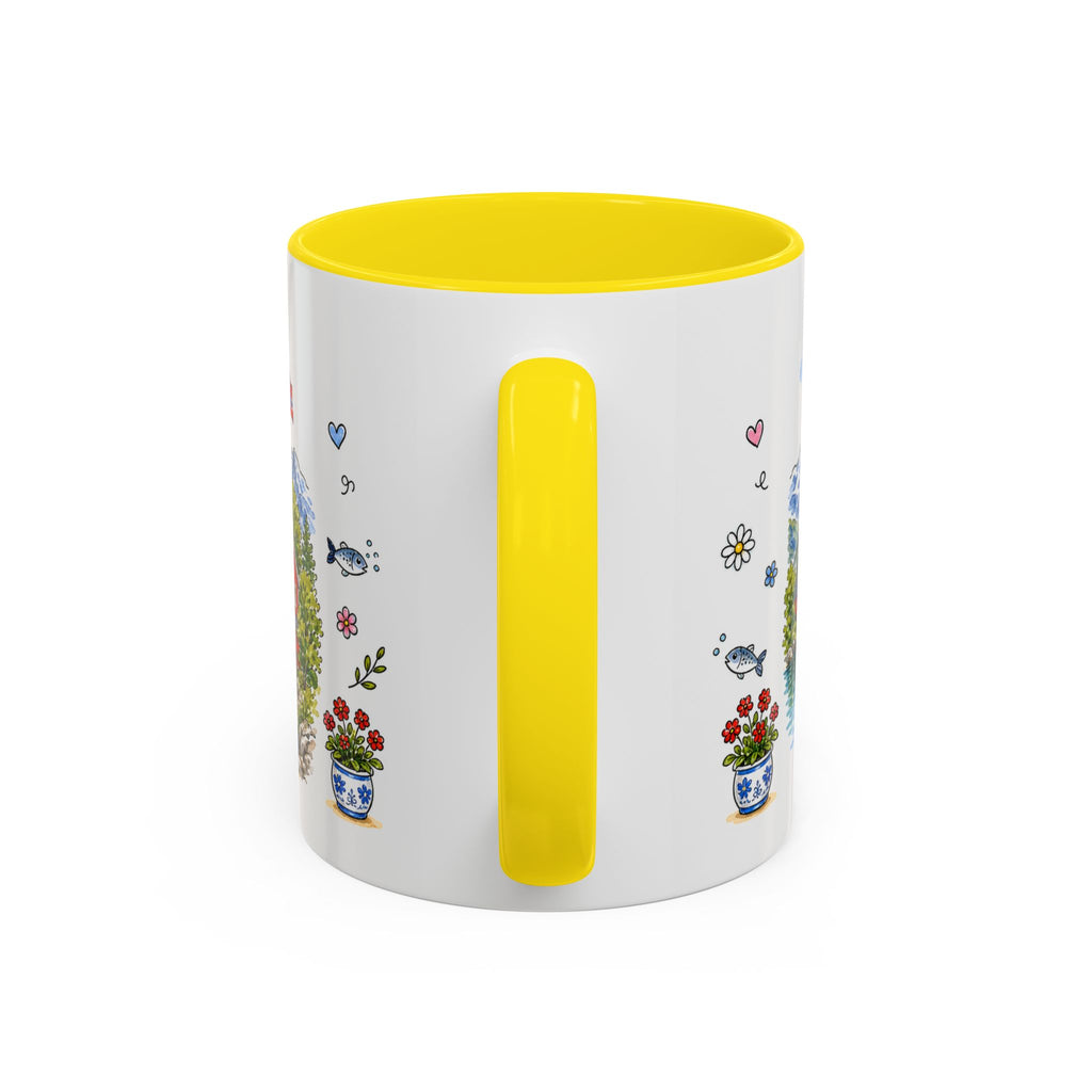 Reine Illustrated Travel Mug | Norway Souvenir Accent Coffee Mug | 11oz 15oz Ceramic Cup