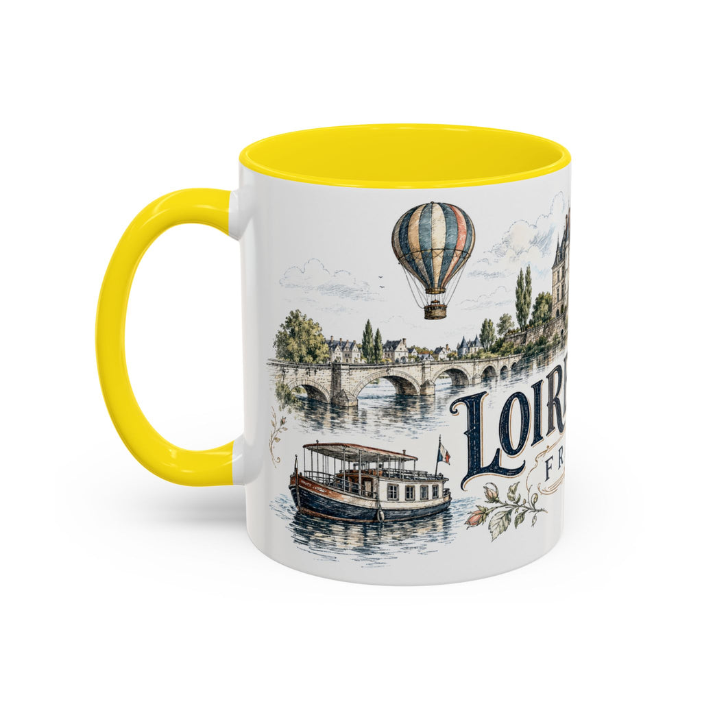 Loire Valley Mug, France Travel Souvenir, Bucket List Gift, Accent Ceramic Coffee Mug 11oz 15oz