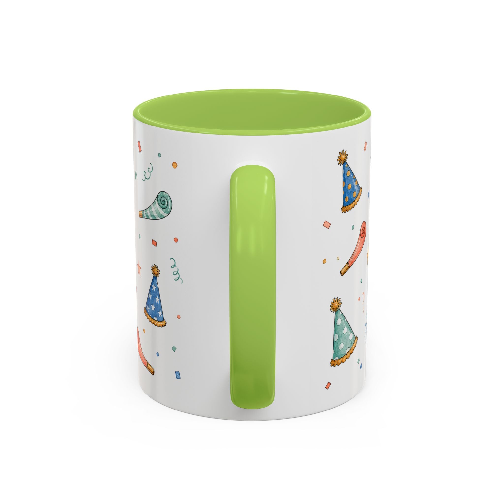 New Year Party Mug | Balloon Popper Watercolor Celebration Gift | Accent Cup 11oz 15oz