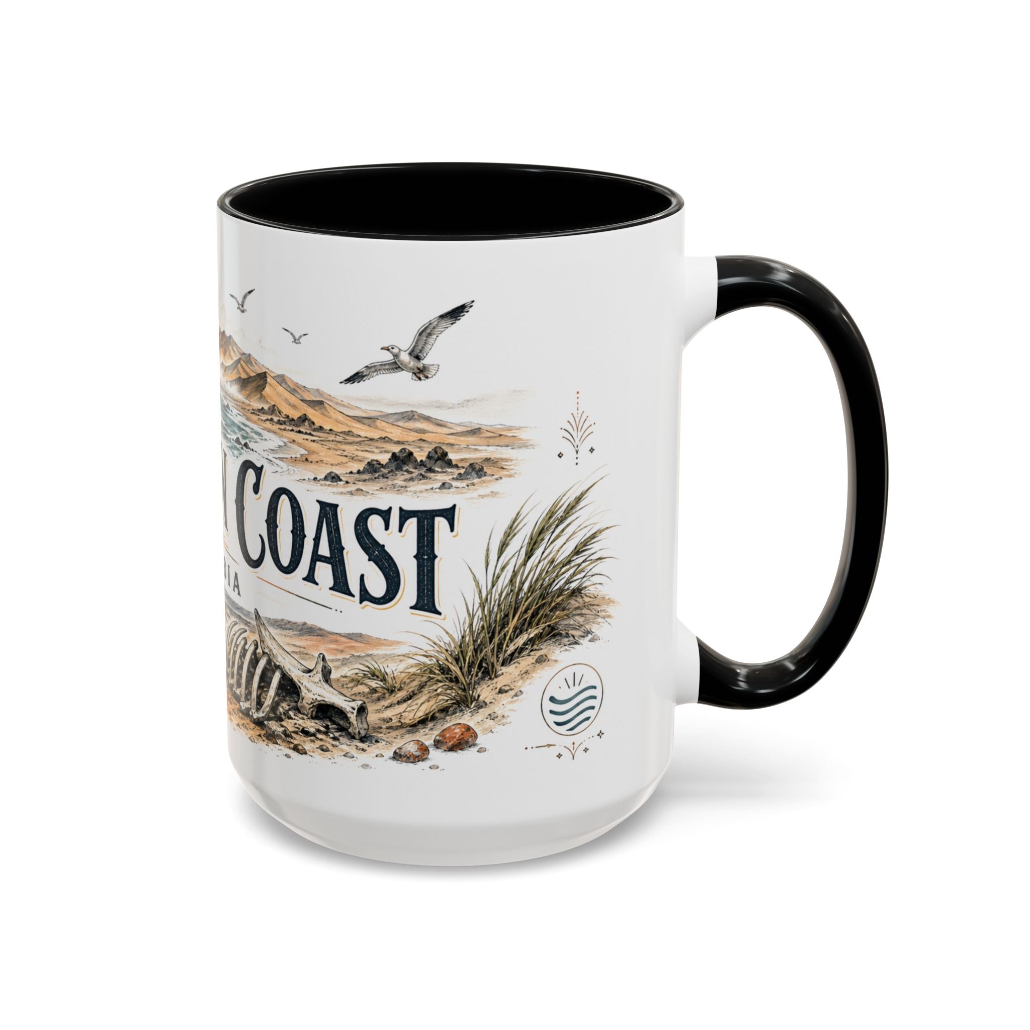 Skeleton Coast Mug, Namibia Travel Souvenir, Bucket List Gift, Accent Ceramic Coffee Mug 11oz 15oz