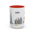 Dubai Coffee Mug | United Arab Emirates Travel Souvenir | Porcelain Decal City Gift | 11oz 15oz Accent Mug