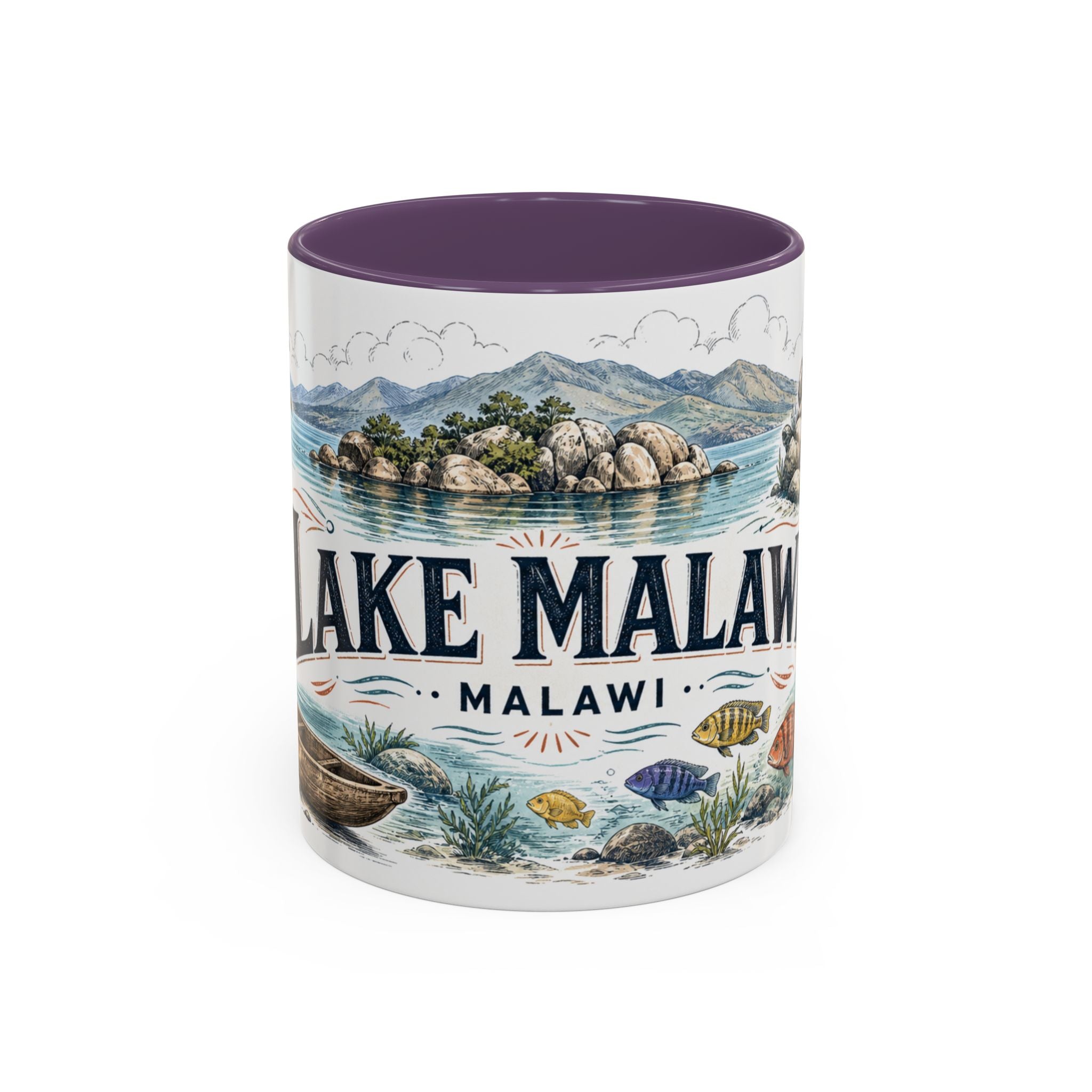 Lake Malawi Mug, Malawi Travel Souvenir, Bucket List Gift, Accent Ceramic Coffee Mug 11oz 15oz