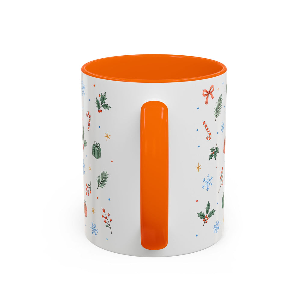Christmas Candle Mug | Holly Wreath Watercolor Holiday Gift | Accent Cup 11oz 15oz