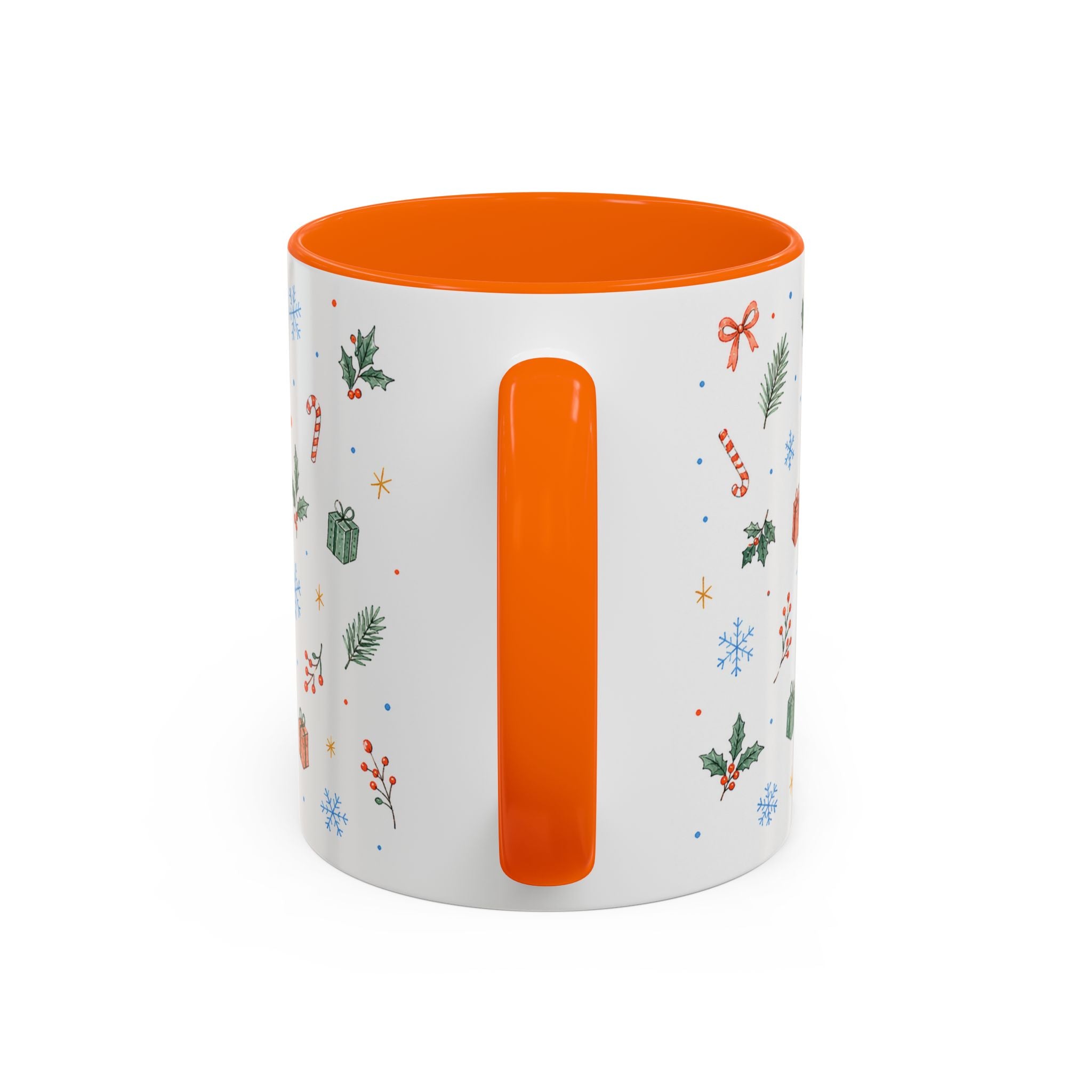Christmas Candle Mug | Holly Wreath Watercolor Holiday Gift | Accent Cup 11oz 15oz