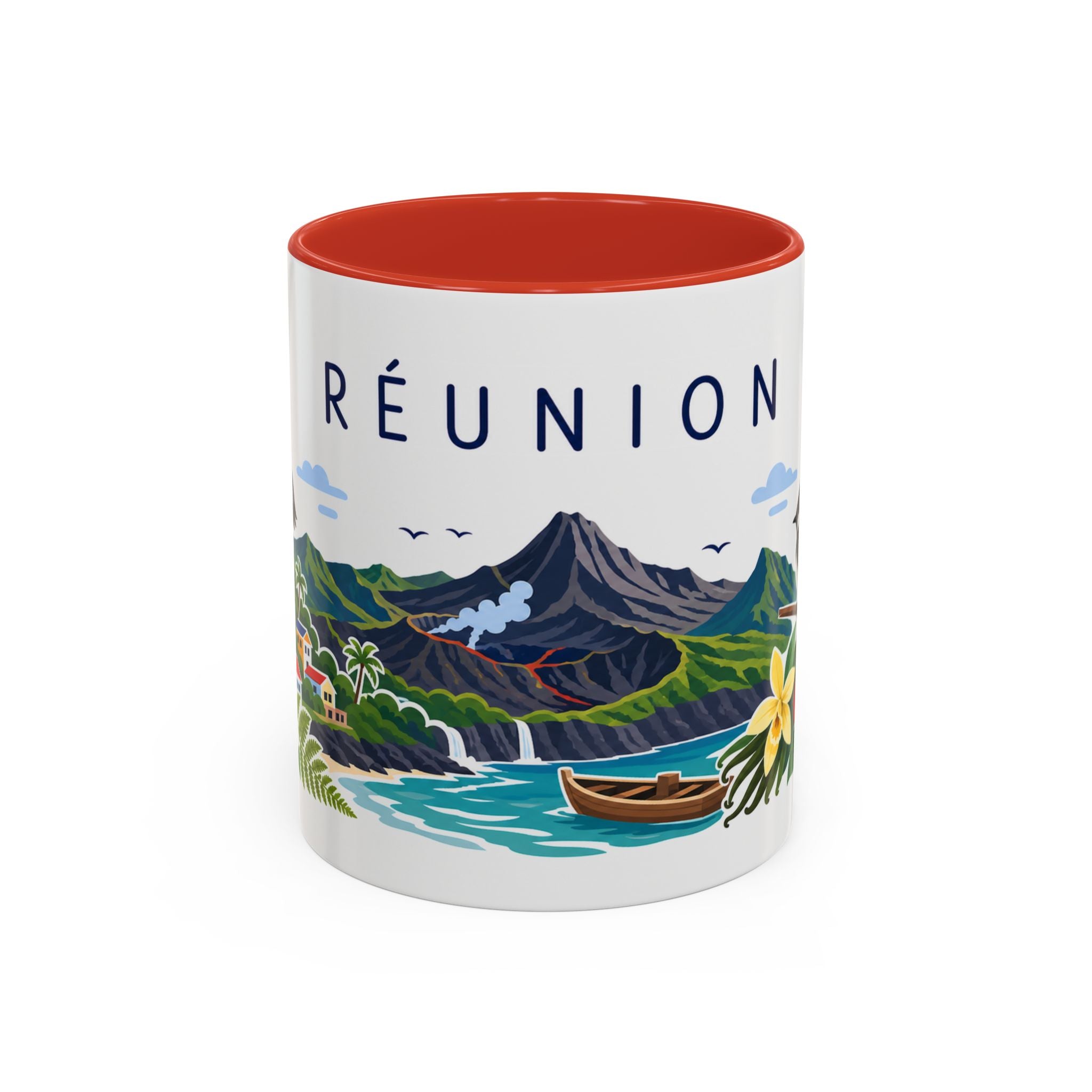 Réunion Coffee Mug | Travel Souvenir Accent Mug | Country Gift Ceramic Cup 11oz 15oz