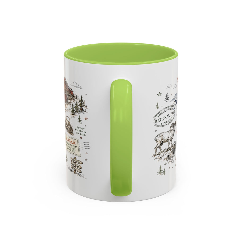 Wrangell-St. Elias National Park Coffee Mug | Alaska Wilderness Climbing Gift | Accent Color Ceramic 11oz 15oz