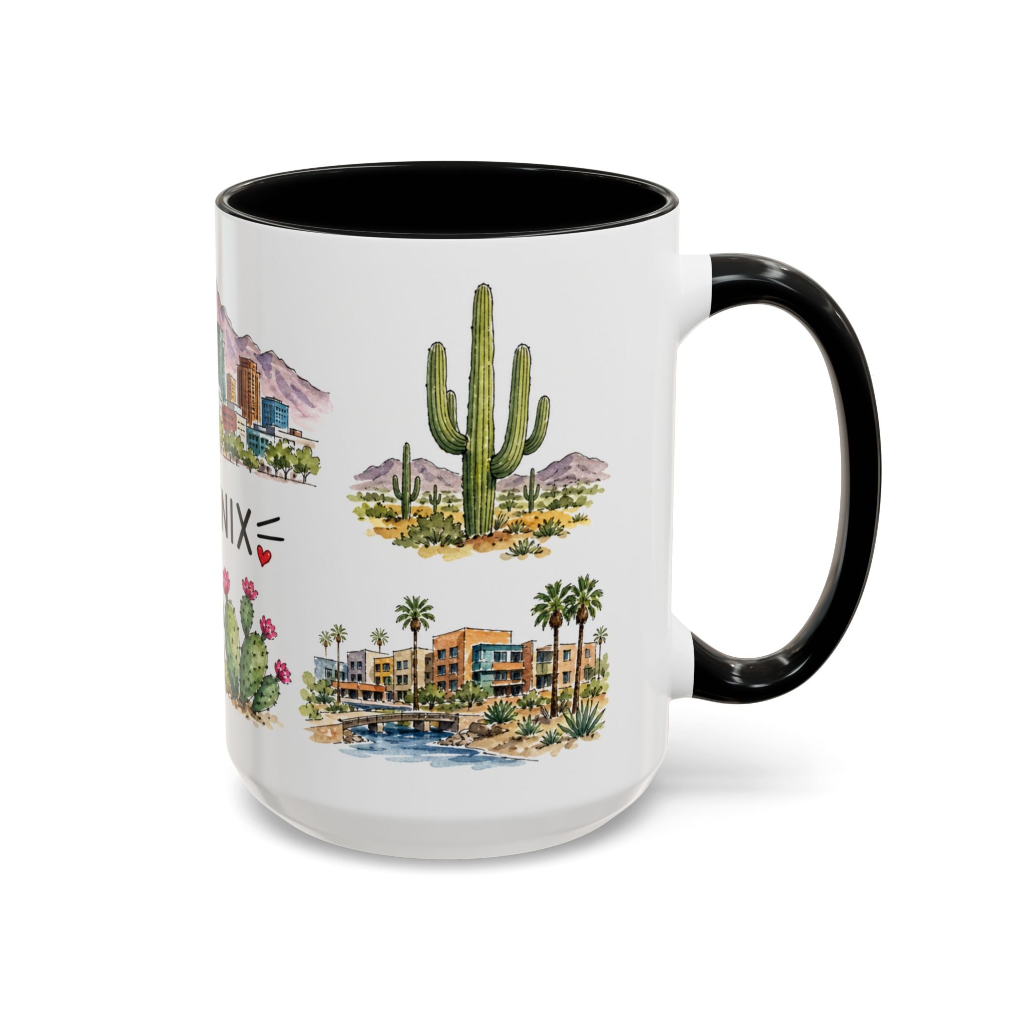 Phoenix Illustrated Travel Mug | City Souvenir Accent Coffee Mug | 11oz 15oz Ceramic Cup