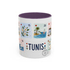 Tunis Coffee Mug | Postage Stamp Collage Mug | Travel Souvenir Accent Cup 11oz 15oz