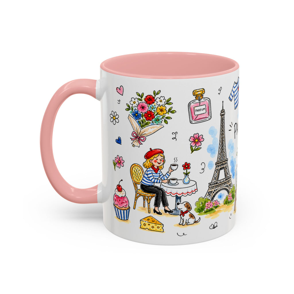 Paris Travel Mug | European City Souvenir Accent Coffee Mug | 11oz 15oz Ceramic Cup