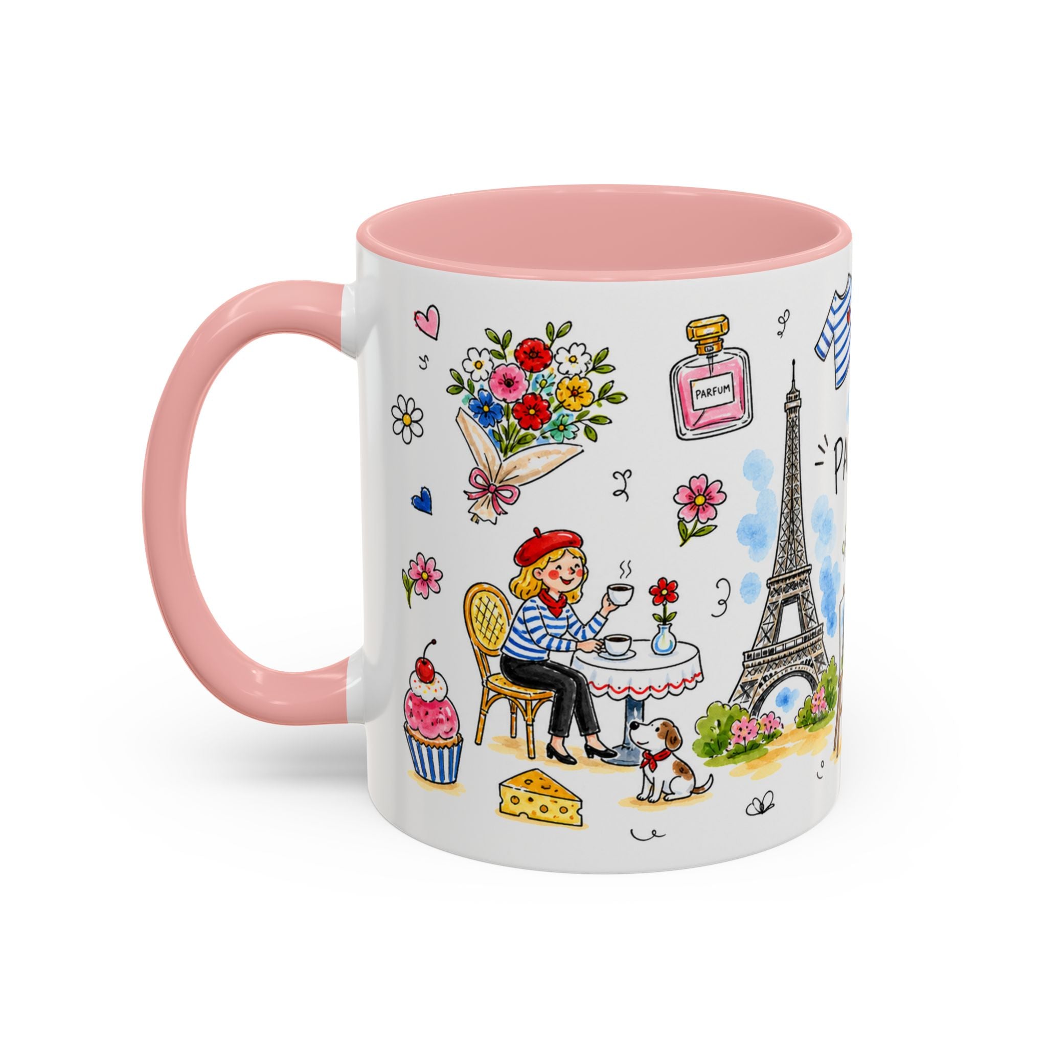 Paris Travel Mug | European City Souvenir Accent Coffee Mug | 11oz 15oz Ceramic Cup