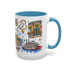 New Orleans Illustrated Travel Mug | City Souvenir Accent Coffee Mug | 11oz 15oz Ceramic Cup