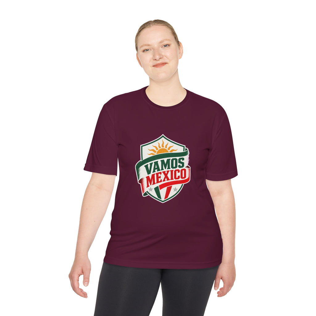 Vamos Mexico Soccer Fan Tee, Moisture Wicking Sport Shirt