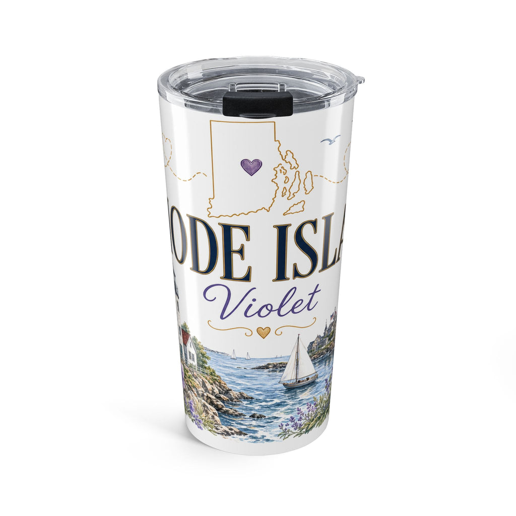 Rhode Island State Flower 20oz Tumbler | Violet Botanical State Flower Gift | Insulated Stainless Steel Travel Cup