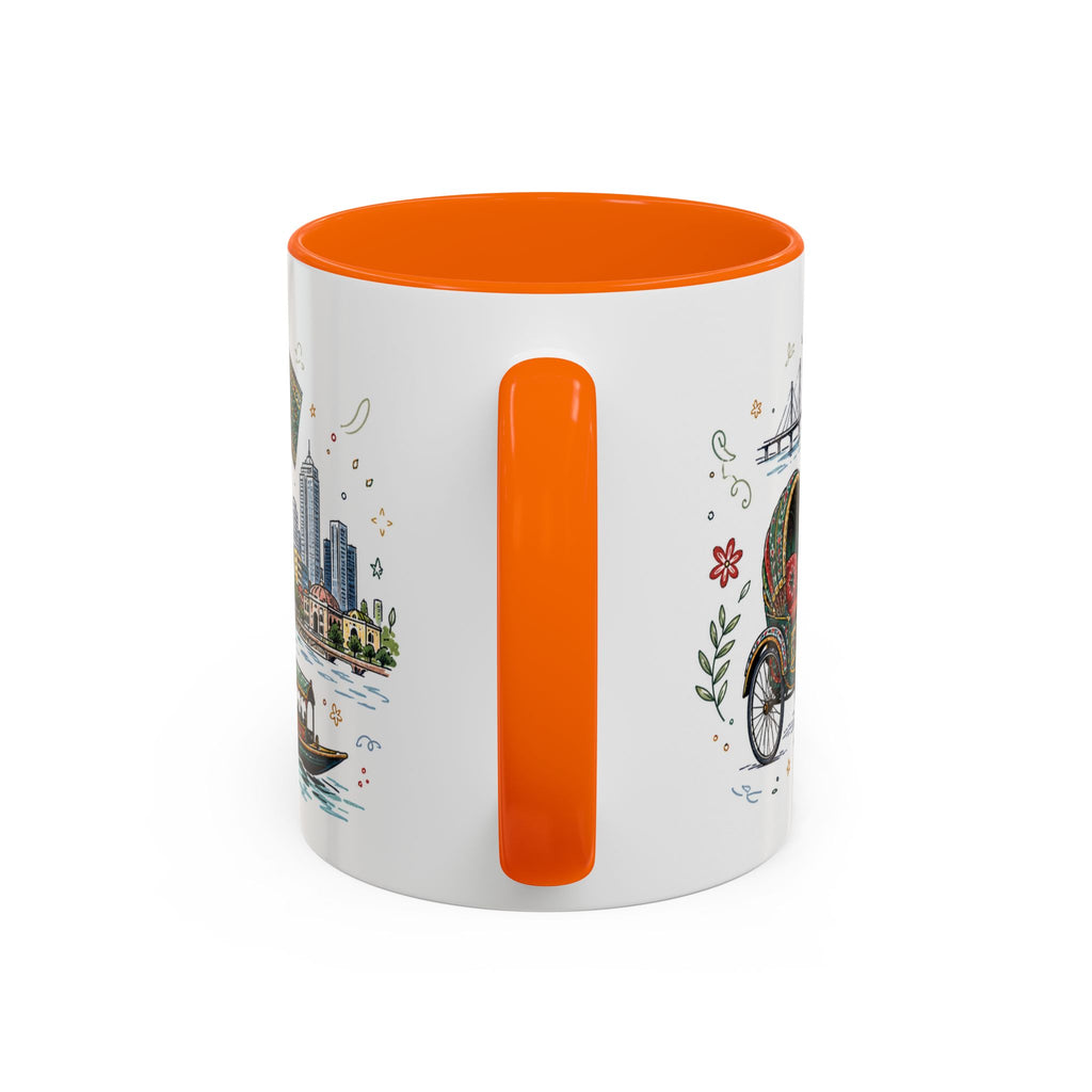 Dhaka Coffee Mug | Bangladesh Souvenir Travel Gift | Accent Color Ceramic 11oz 15oz