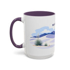 White Sands National Park Coffee Mug | Solid Color Block Park Souvenir | 11oz 15oz Accent Mug