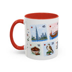 Dubai Coffee Mug | Postage Stamp Collage Mug | Travel Souvenir Accent Cup 11oz 15oz