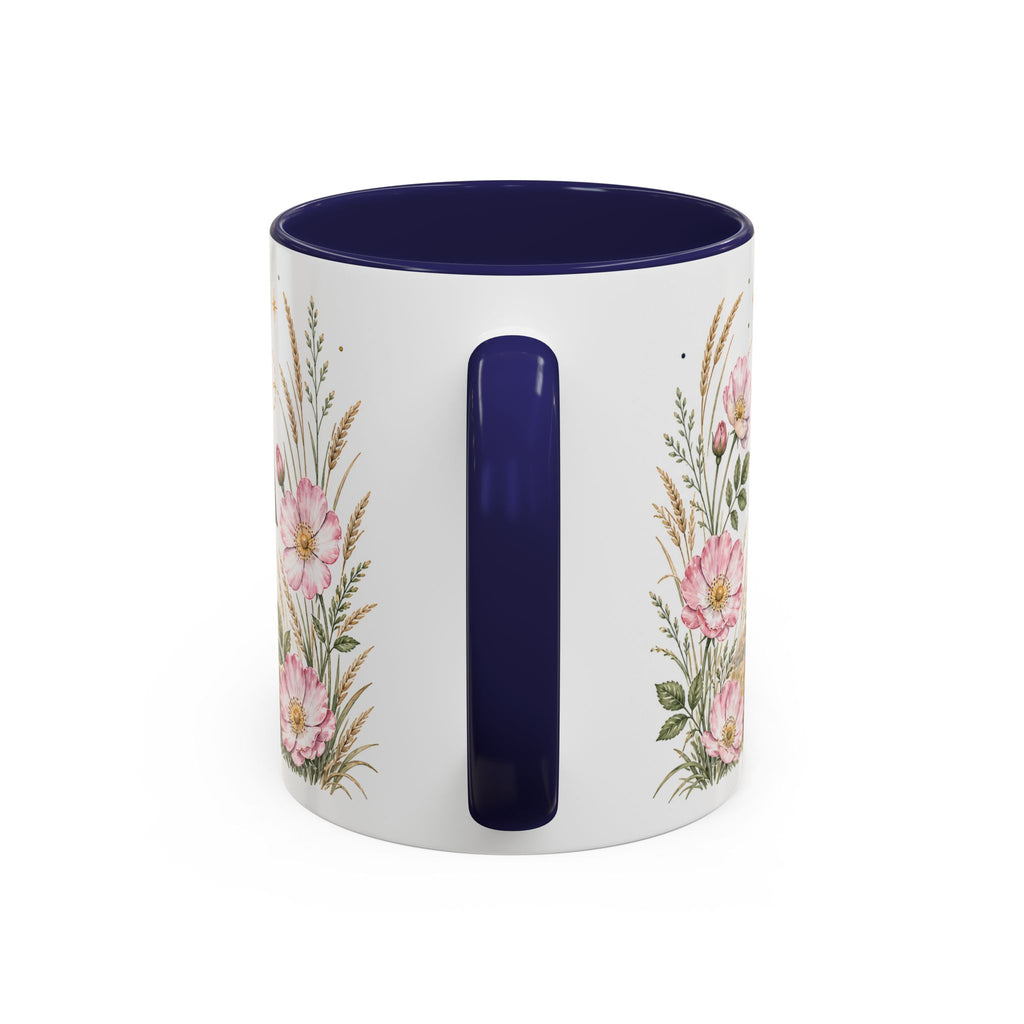 North Dakota State Map Mug | Prairie Rose Botanical Accent Coffee Cup