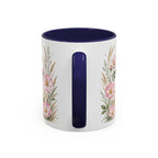 North Dakota State Map Mug | Prairie Rose Botanical Accent Coffee Cup