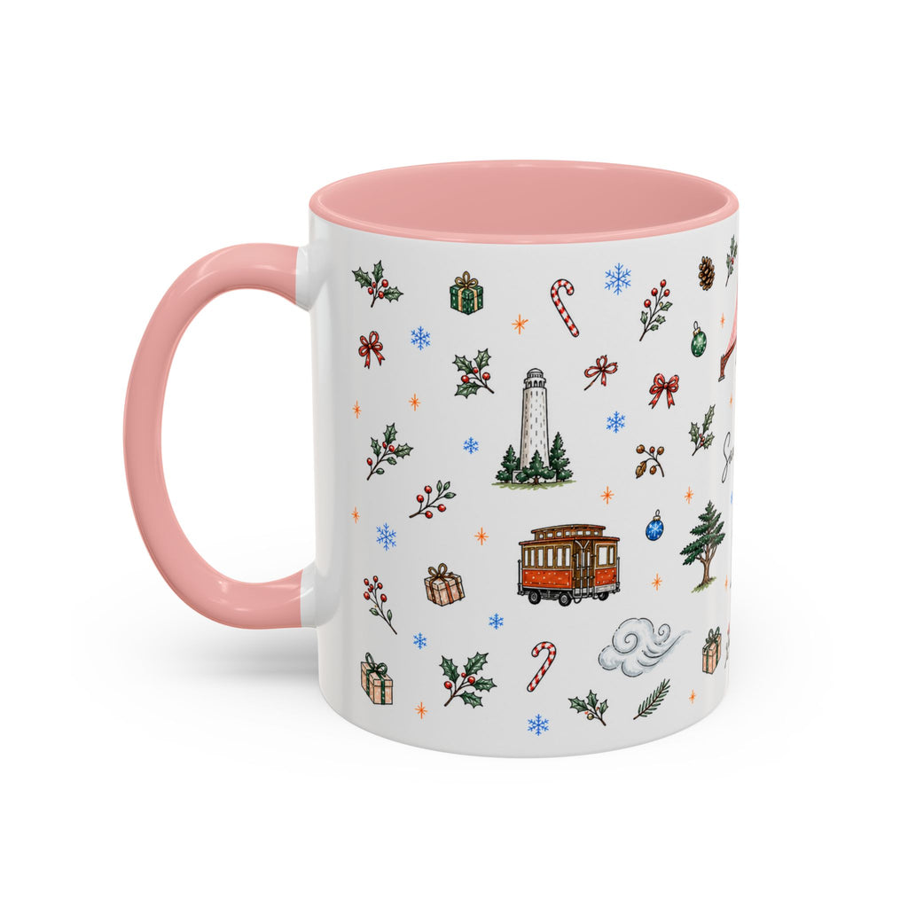 San Francisco Christmas Mug | Watercolor City Souvenir | Ceramic Coffee Cup