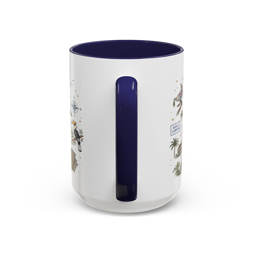 Kuala Lumpur Coffee Mug | Malaysia Souvenir Travel Gift | Accent Color Ceramic 11oz 15oz