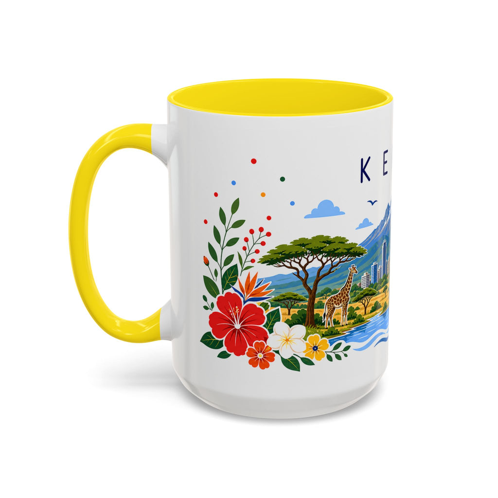 Kenya Coffee Mug | Travel Souvenir Accent Mug | Place Gift Ceramic Cup 11oz 15oz