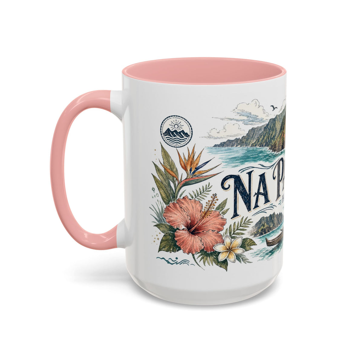Na Pali Coast Mug, Hawaii Travel Souvenir, Bucket List Gift, Accent Ceramic Coffee Mug 11oz 15oz