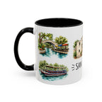 San Antonio Illustrated Travel Mug | City Souvenir Accent Coffee Mug | 11oz 15oz Ceramic Cup