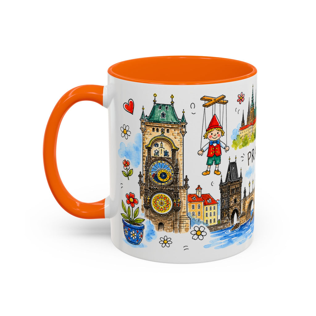 Prague Travel Mug | European City Souvenir Accent Coffee Mug | 11oz 15oz Ceramic Cup