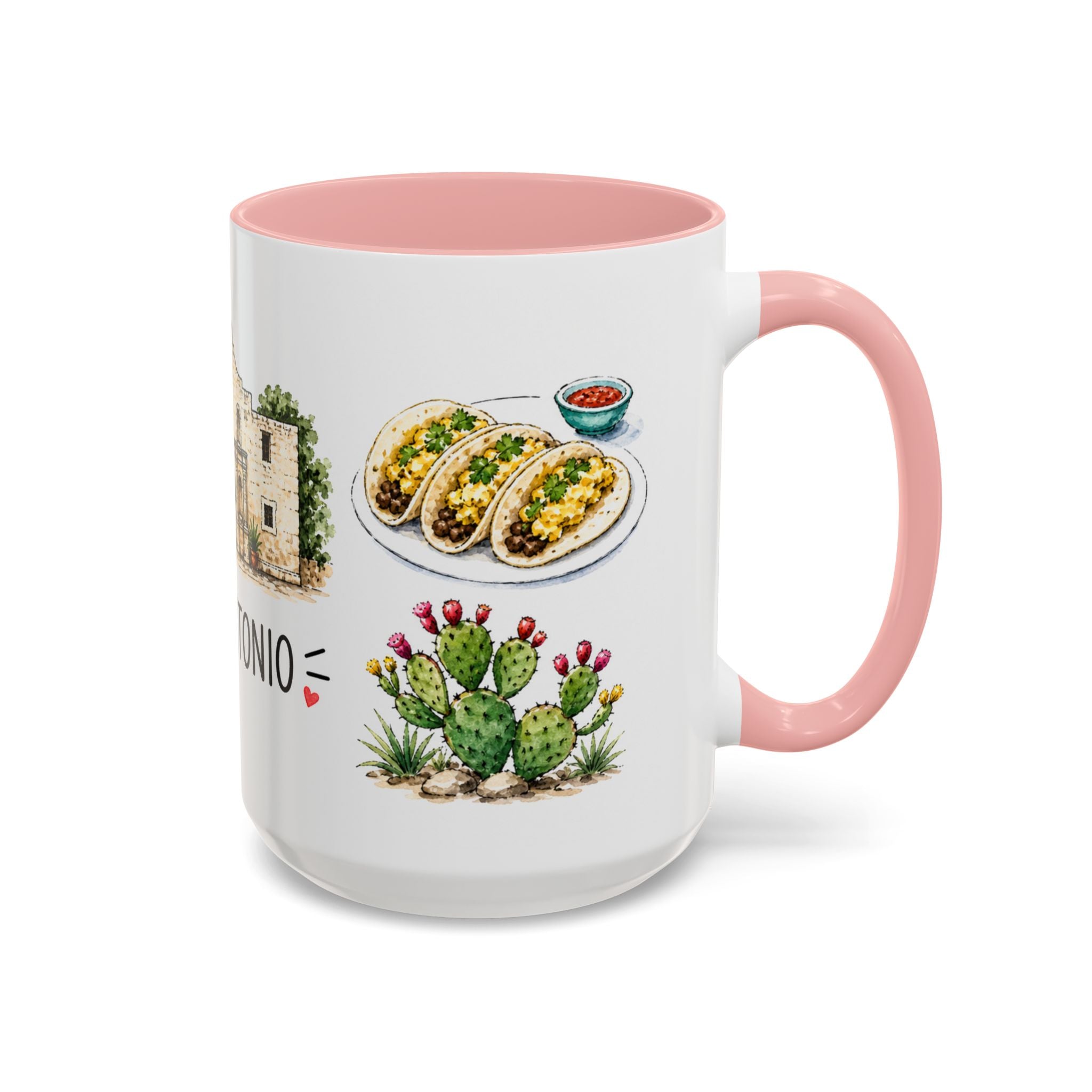 San Antonio Illustrated Travel Mug | City Souvenir Accent Coffee Mug | 11oz 15oz Ceramic Cup