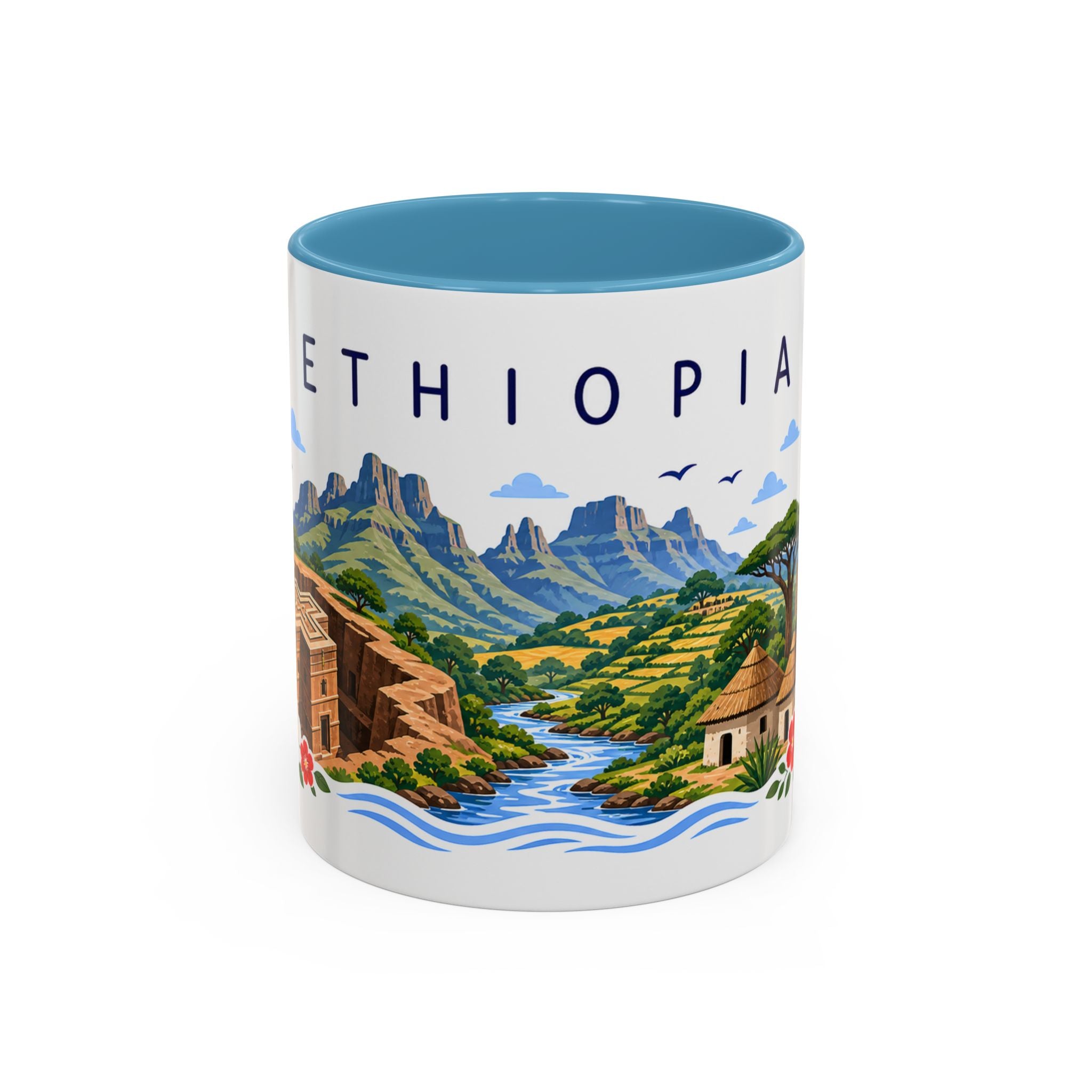 Ethiopia Coffee Mug | Travel Souvenir Accent Mug | Place Gift Ceramic Cup 11oz 15oz