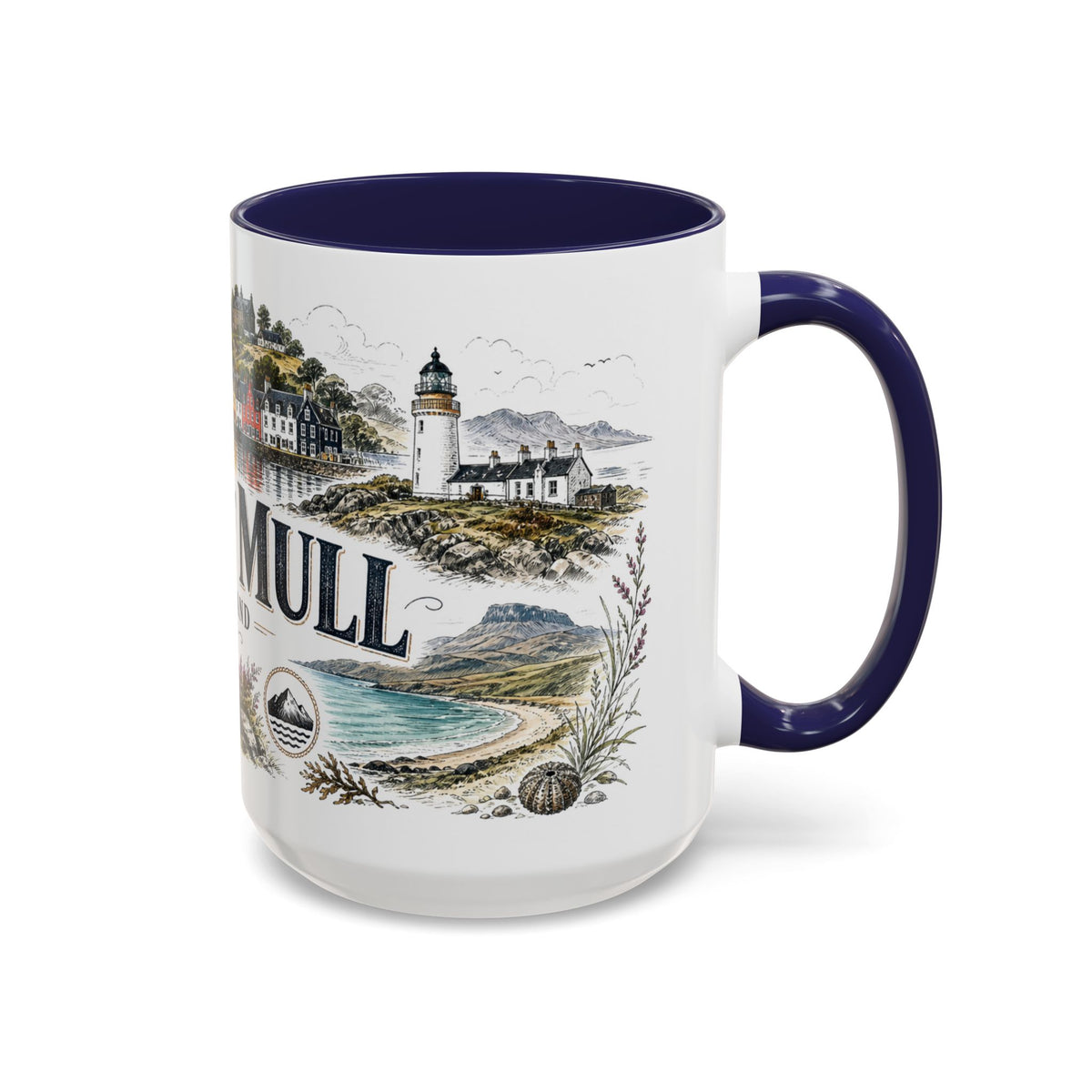 Isle of Mull Mug, Scotland Travel Souvenir, Bucket List Gift, Accent Ceramic Coffee Mug 11oz 15oz