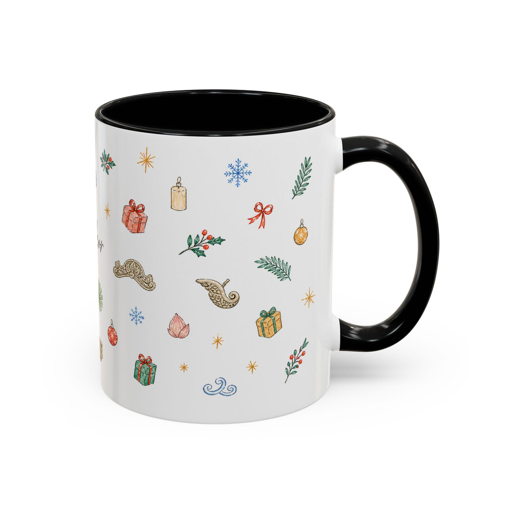 Angkor Christmas Mug | Watercolor Travel Souvenir | Holiday Gift | Accent Ceramic Coffee Cup 11oz 15oz