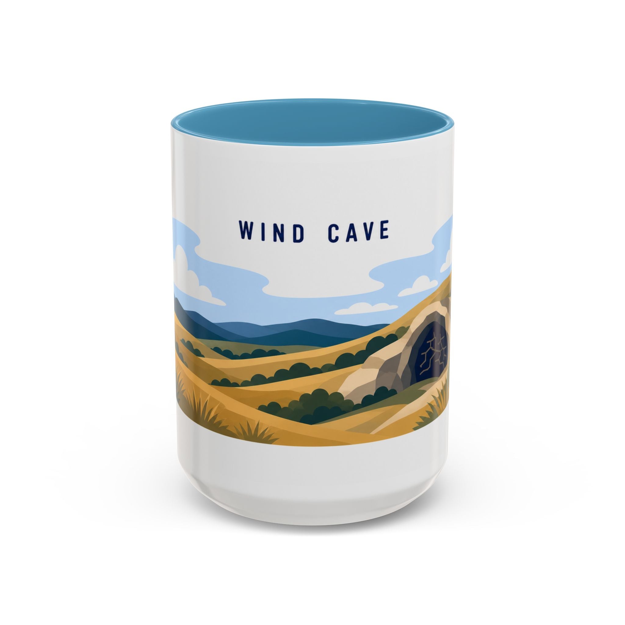 Wind Cave National Park Coffee Mug | Solid Color Block Park Souvenir | 11oz 15oz Accent Mug