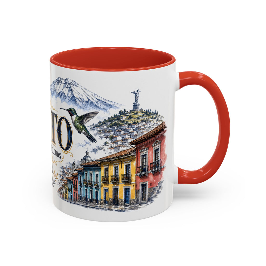 Quito Coffee Mug | Ecuador Travel Souvenir | Vintage Illustrated City Gift | 11 oz 15 oz Accent Mug
