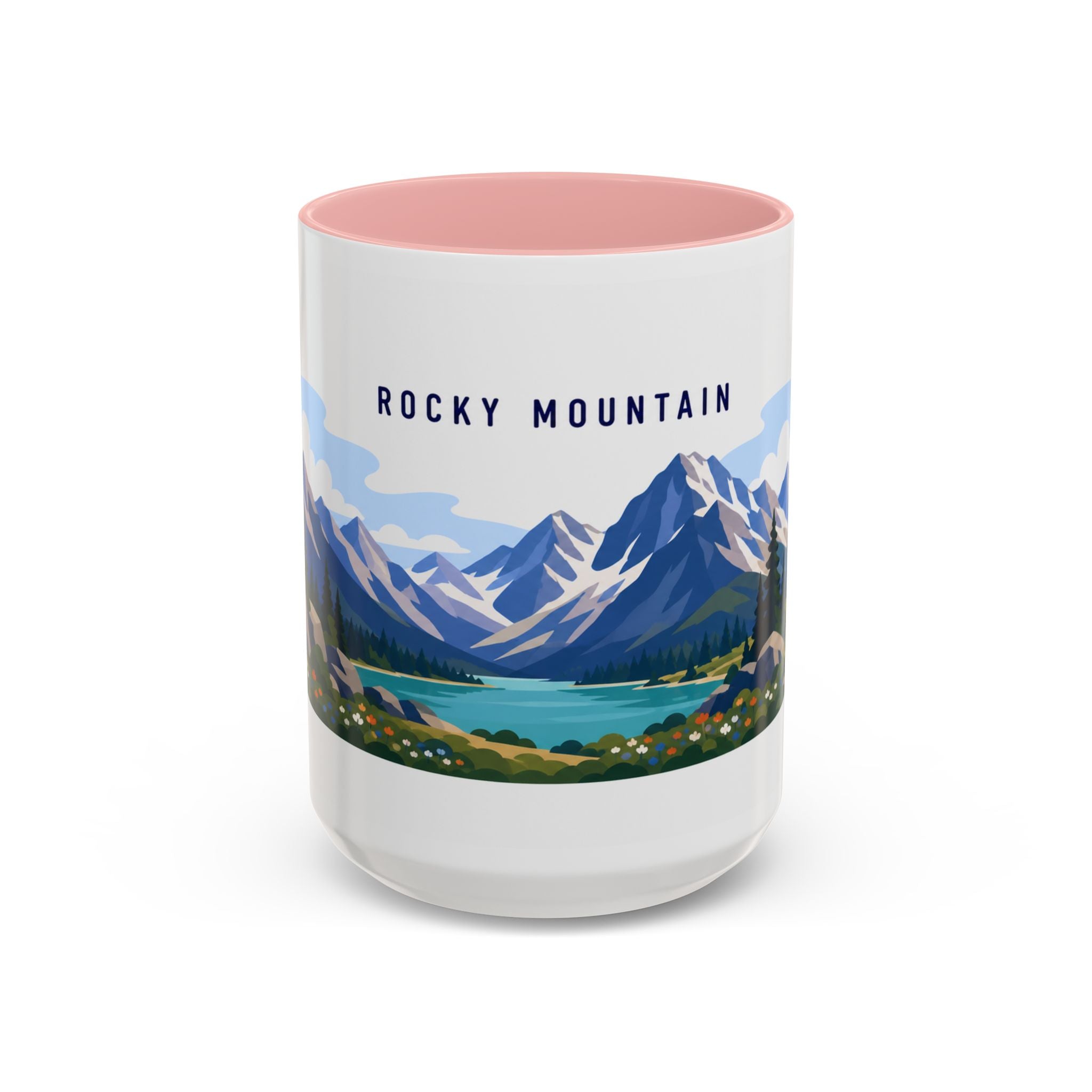Rocky Mountain National Park Coffee Mug | Solid Color Block Park Souvenir | 11oz 15oz Accent Mug