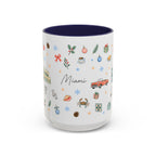 Miami Christmas Mug | Watercolor Art Deco City Souvenir (11oz/15oz)