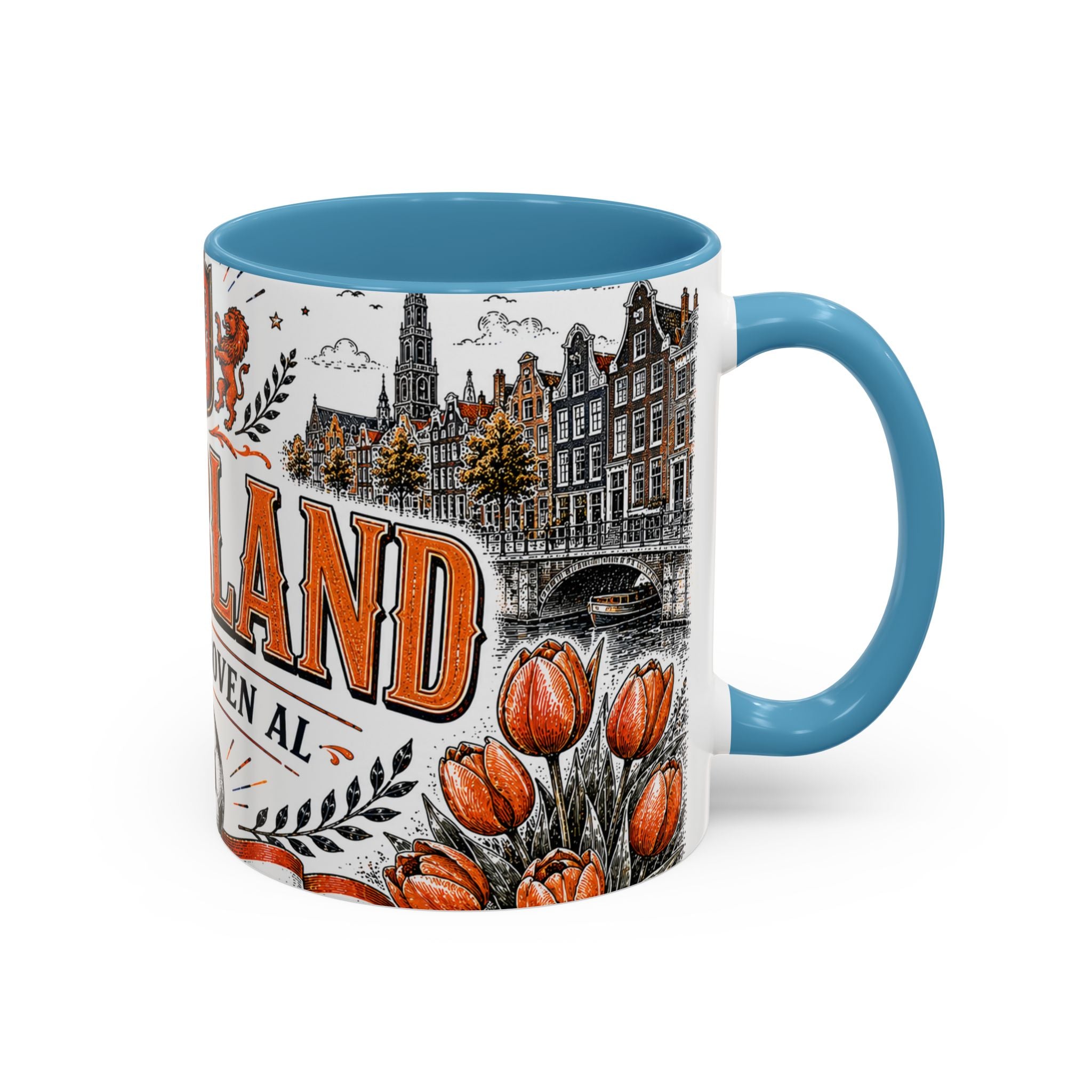 Netherlands Soccer Coffee Mug | World Cup Fan Gift | Accent Color Ceramic 11oz 15oz Match Day Cup