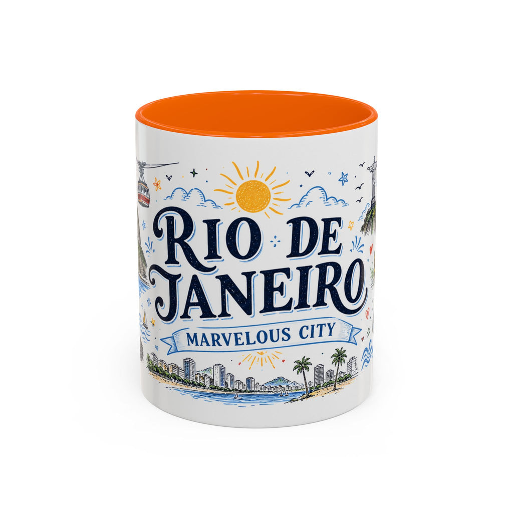 Rio de Janeiro Coffee Mug | Brazil Souvenir Travel Gift | Accent Color Ceramic 11oz 15oz