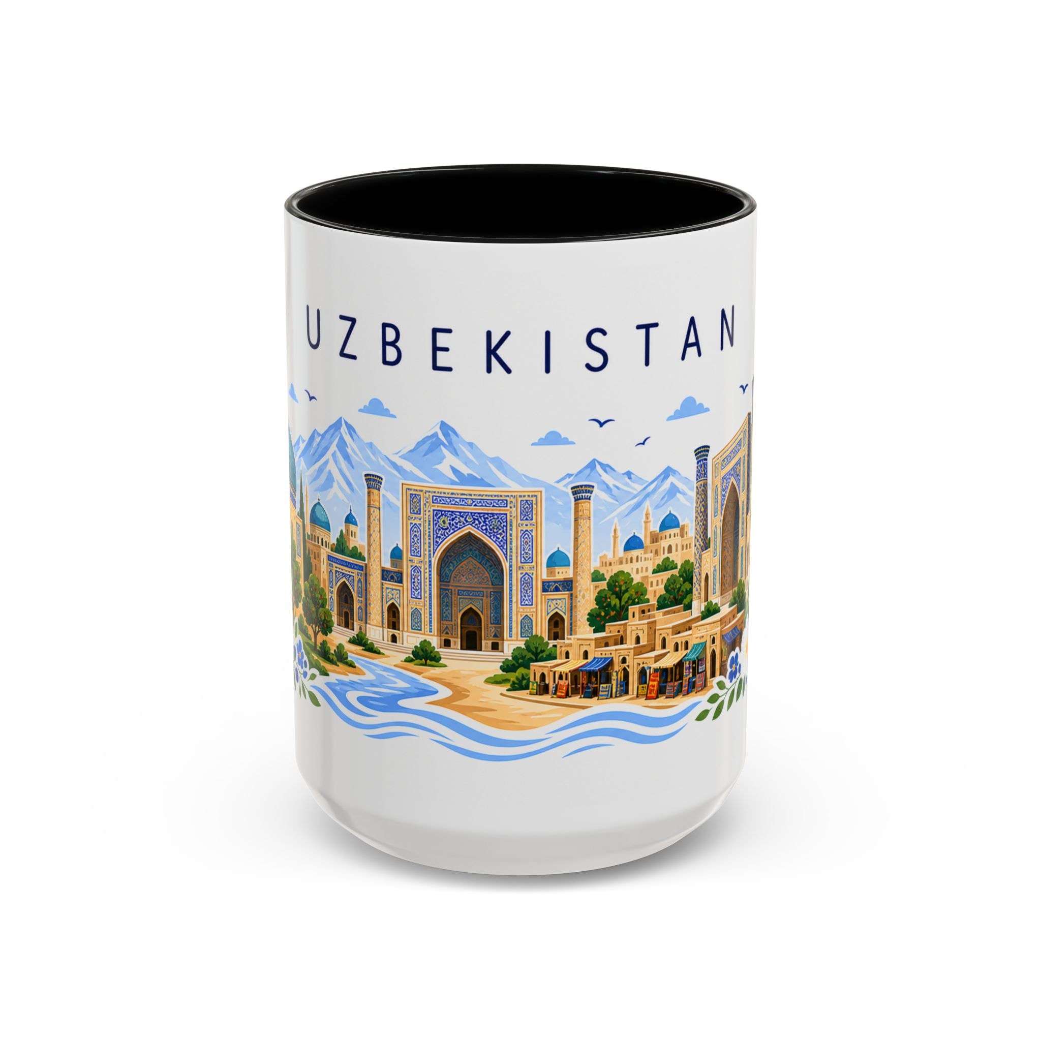Uzbekistan Coffee Mug | Travel Souvenir Accent Mug | Place Gift Ceramic Cup 11oz 15oz