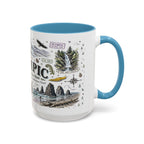 Olympic Coffee Mug | National Park Hiking Rainforest Gift | Accent Color Ceramic 11oz 15oz
