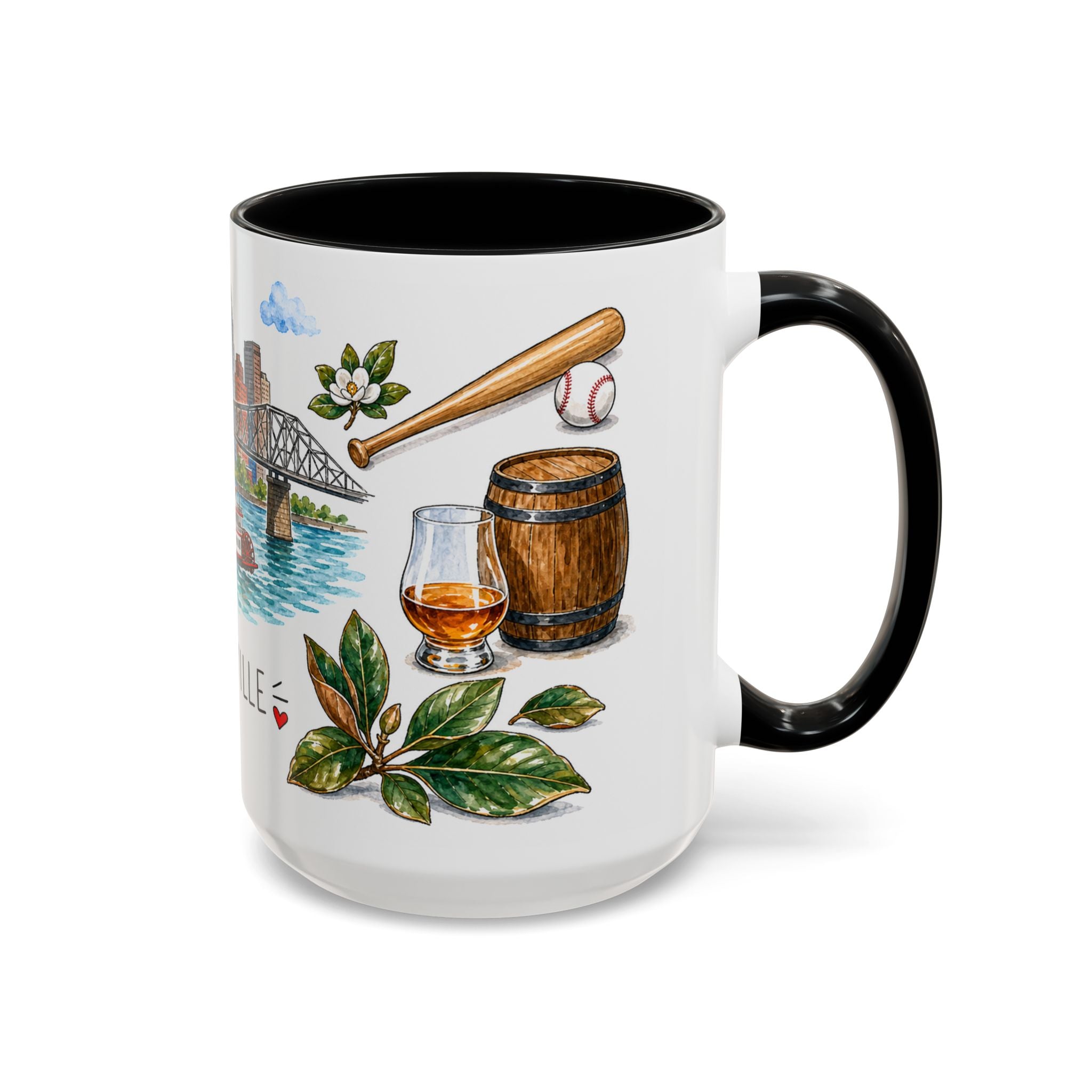 Louisville Illustrated Travel Mug | City Souvenir Accent Coffee Mug | 11oz 15oz Ceramic Cup