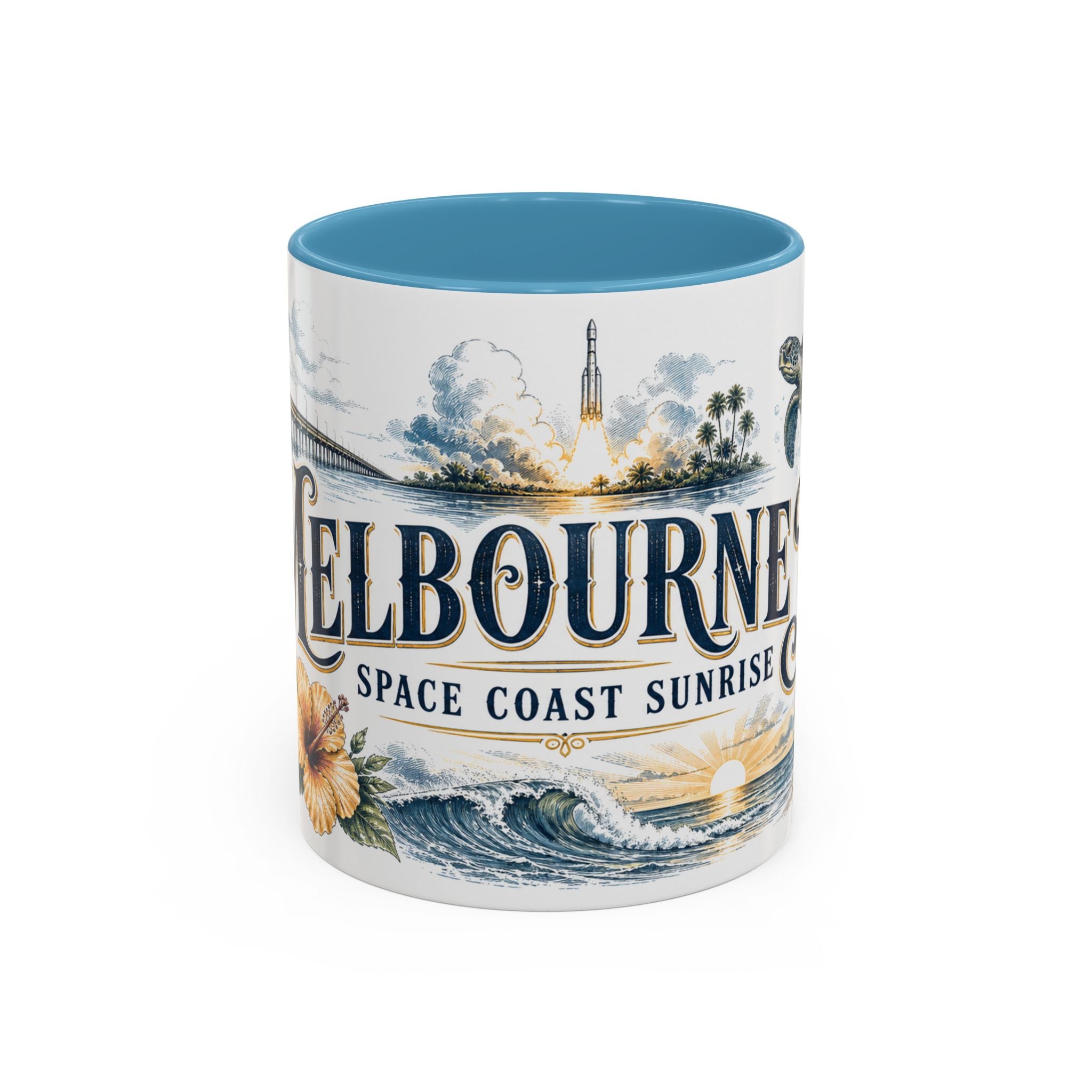 Melbourne FL Coffee Mug | United States Travel Souvenir | Vintage Illustrated City Gift | 11 oz 15 oz Accent Mug